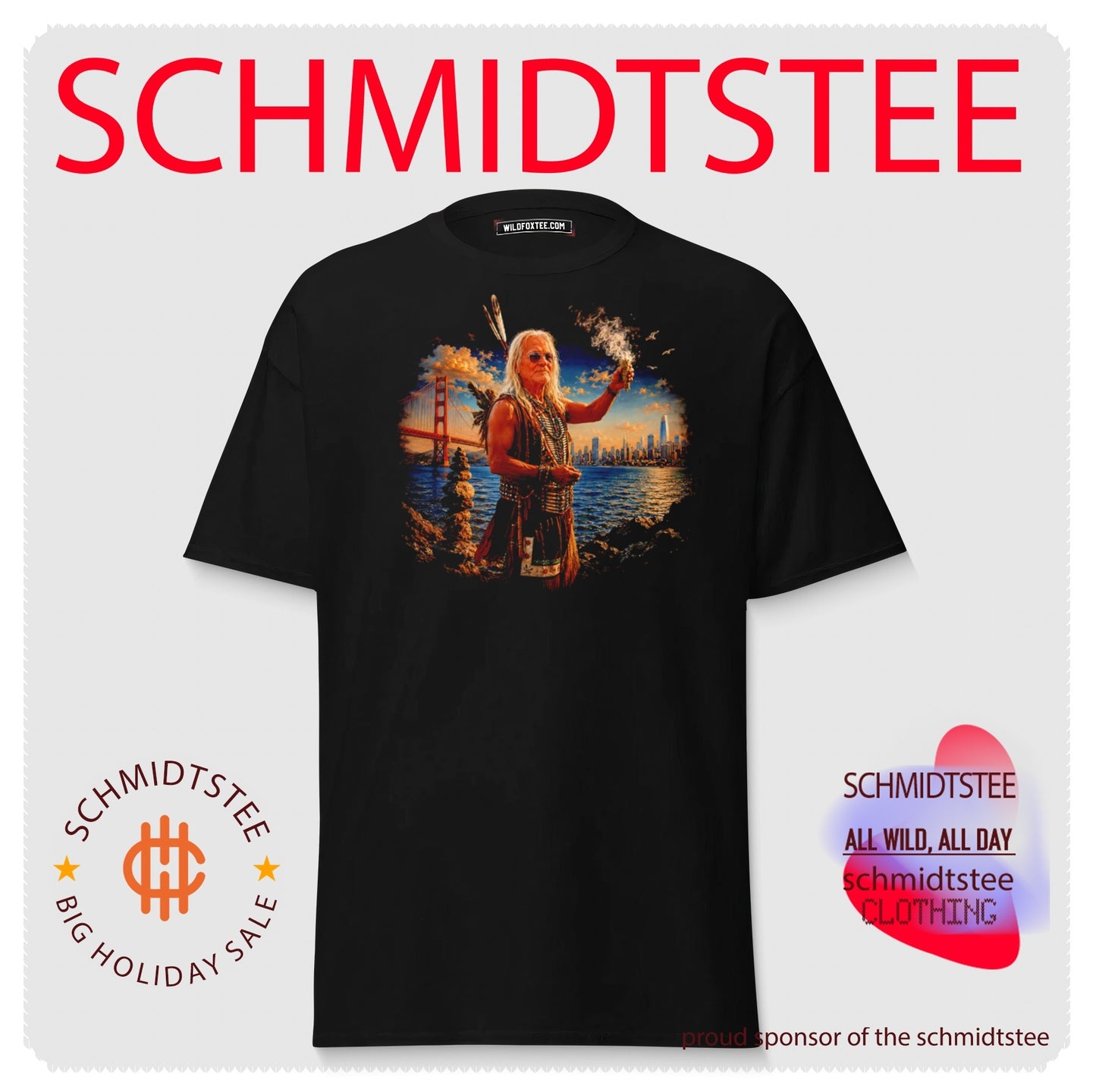 Native American Elder Smudging with Sage at Golden Gate Bridge shirt