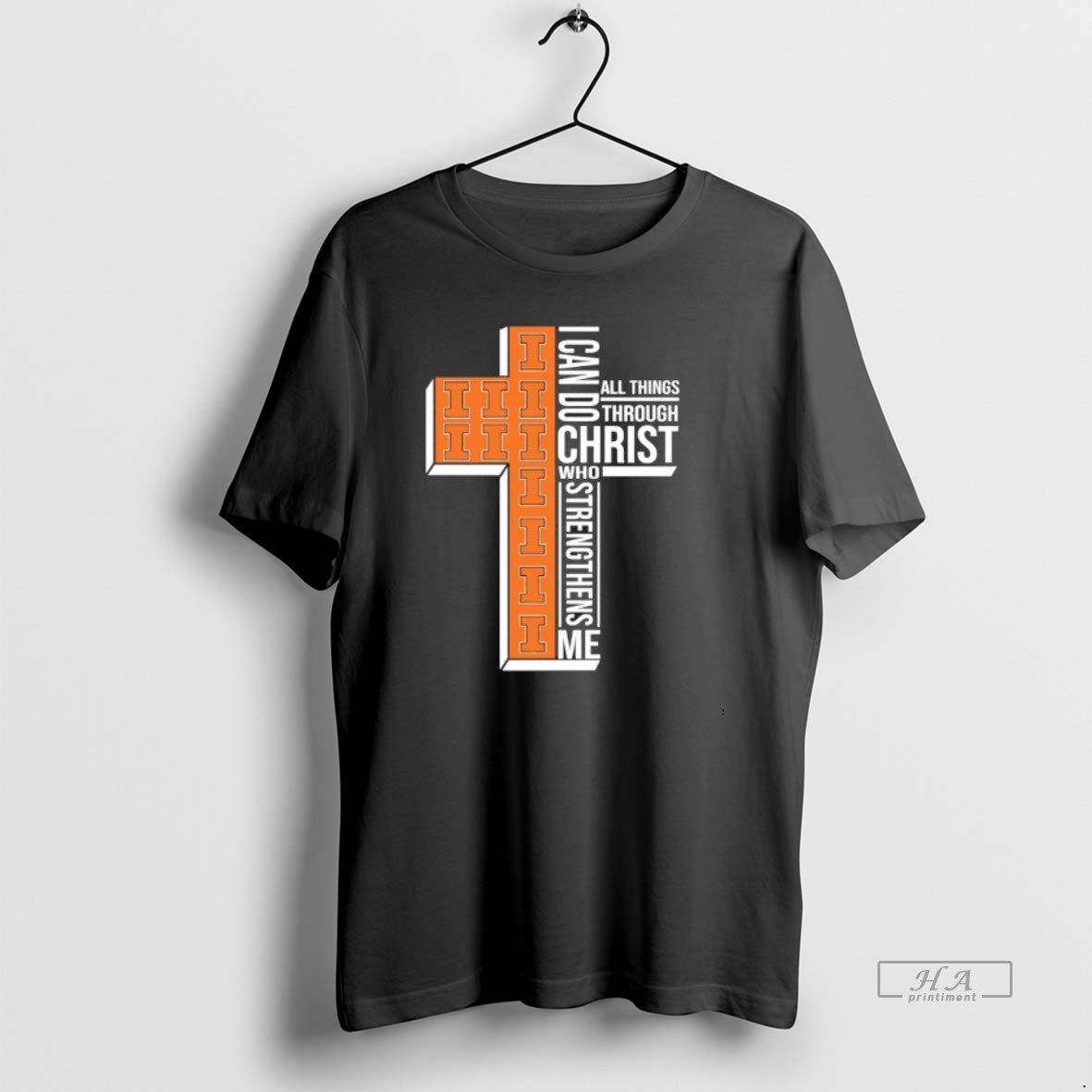 Official Illinois Fighting Illini Cross I Can Do All Things Through Christ Who Strengthen Me