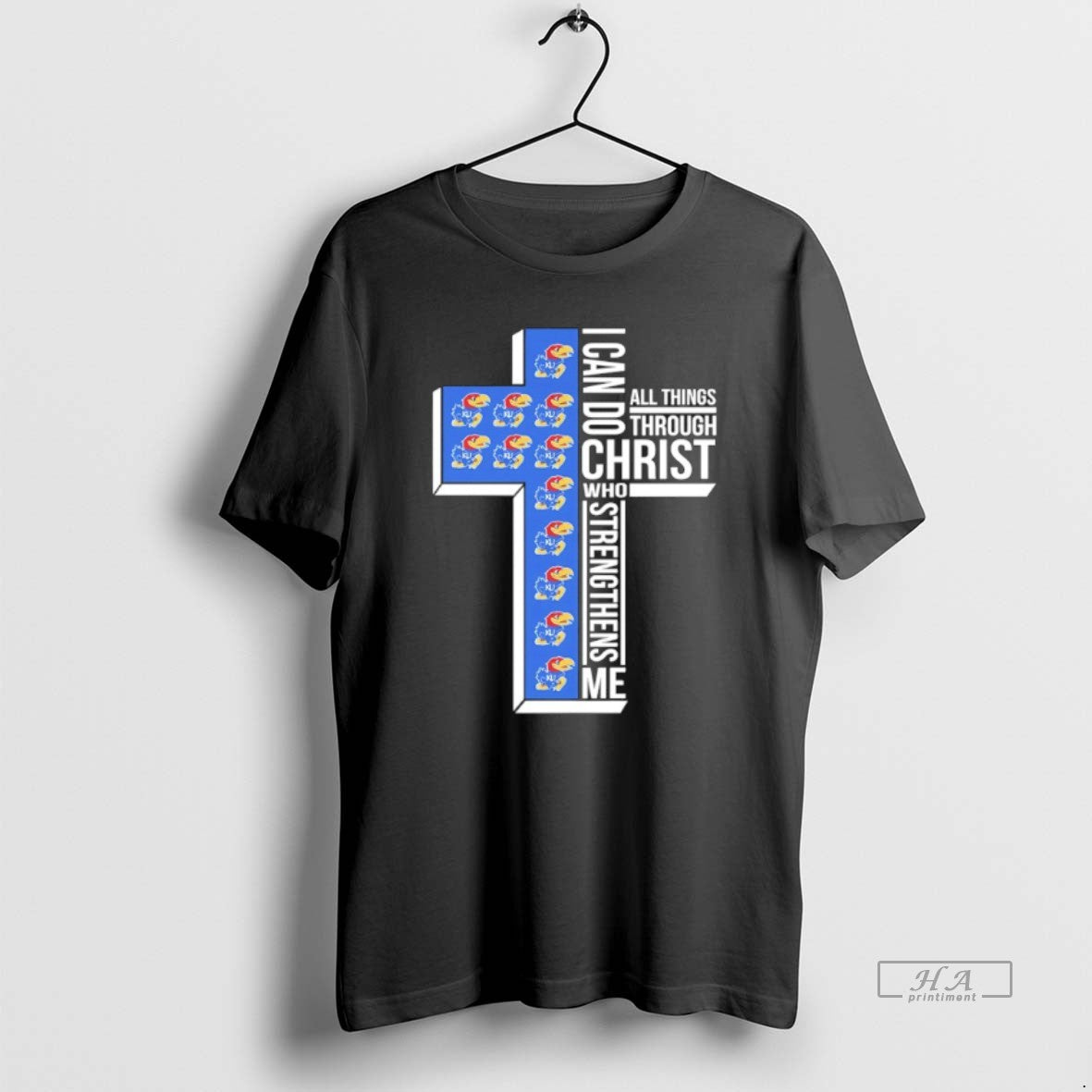 Official Kansas Jayhawks Cross I Can Do All Things Through Christ Who Strengthen Me