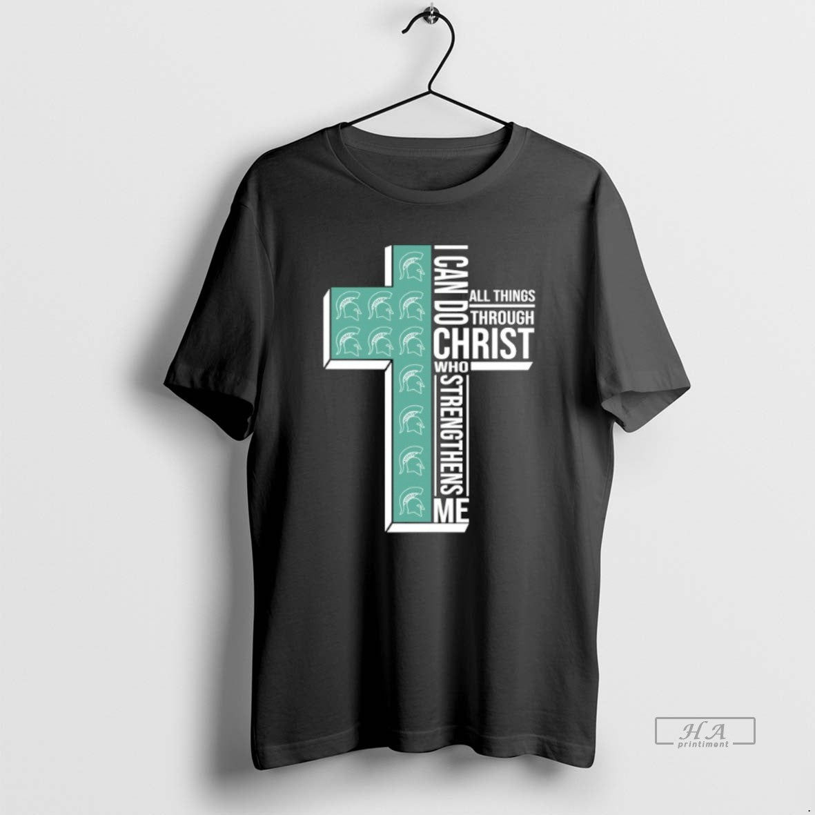 Official Michigan State Spartans Cross I Can Do All Things Through Christ Who Strengthen Me