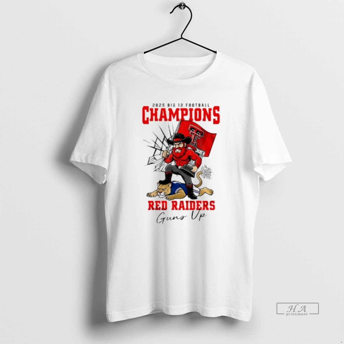 Official Texas Tech Red Raiders Ncaa 2025 Big 12 Football Champions Guns Up