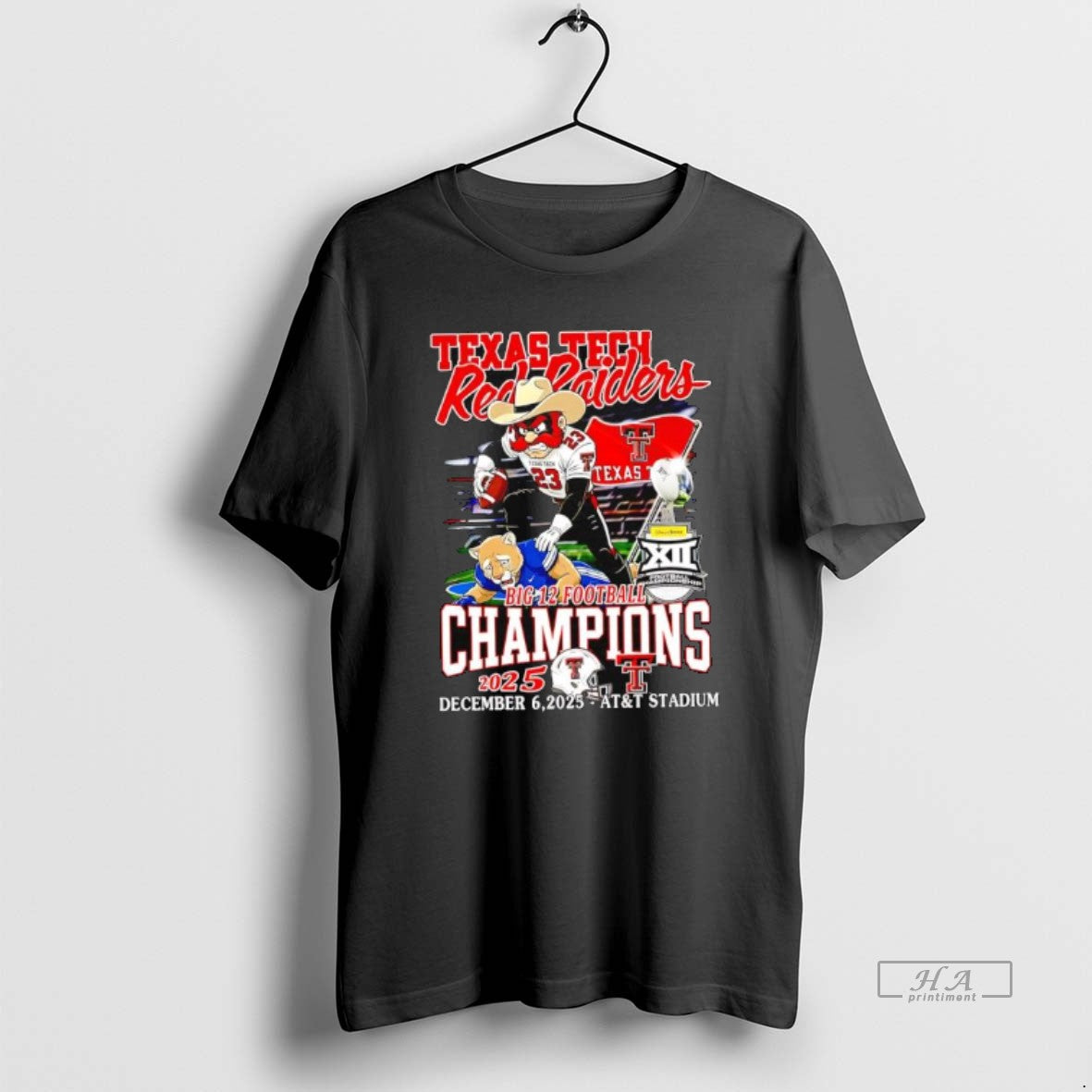 Official Texas Tech Red Raiders Vs Byu Cougar Mascots 2025 Big 12 Football Champions