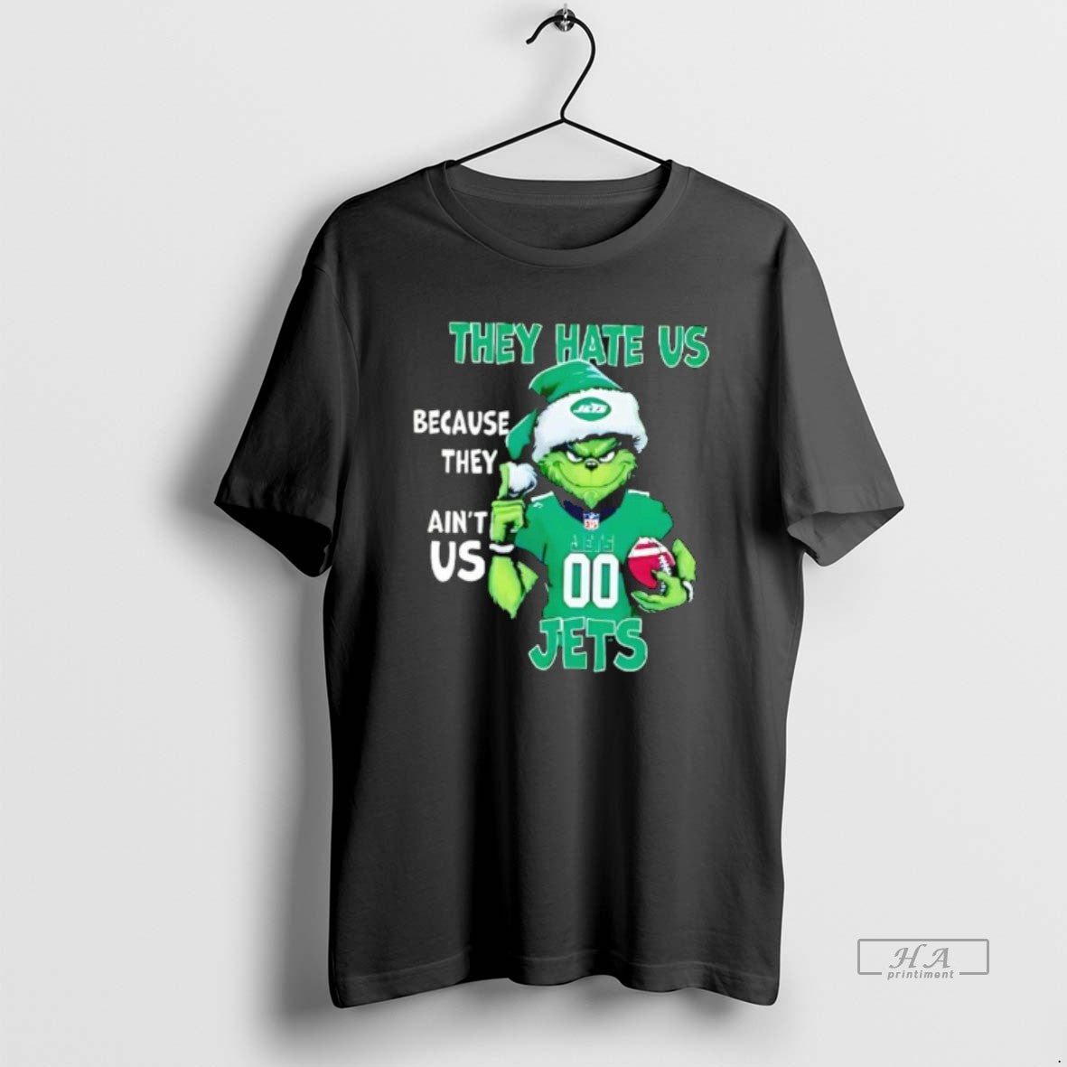 Official They Hate Us Because They Aint Us New York Jets Grinch Santa