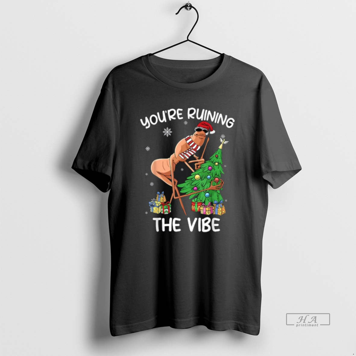 Official Youre Ruining The Vibe Christmas Marcus The Worm Xmas