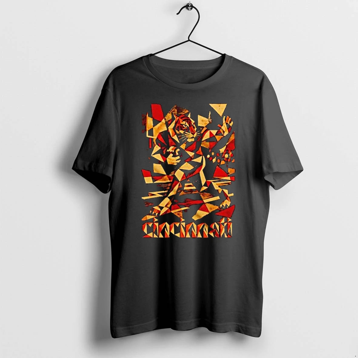 Officials Cincinnati Cubist Tiger Football Art Premium T Shirt