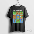 Officials God Says I Am Bible Verses Pixel Art Christian Gamer Boys Premium T Shirts
