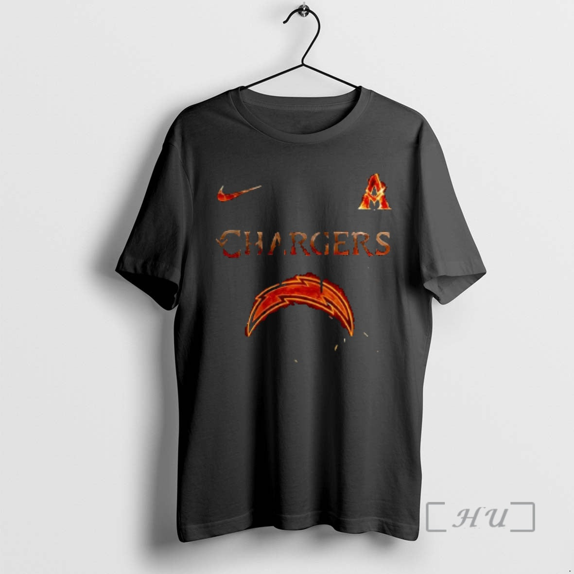 Officials Los Angeles Chargers X Avatar Fire And Ash Logo Double Sided Graphic Premium