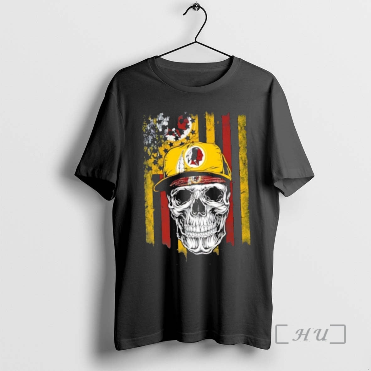 Officials Skull Wearing A Cap Washington Redskins Us Flag
