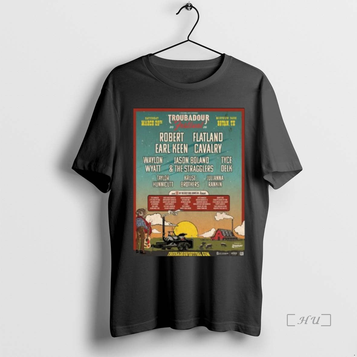 Officials Troubadour Festival Midtown Park Bryan Tx March 28 2026 Concert Long Sleve Premium
