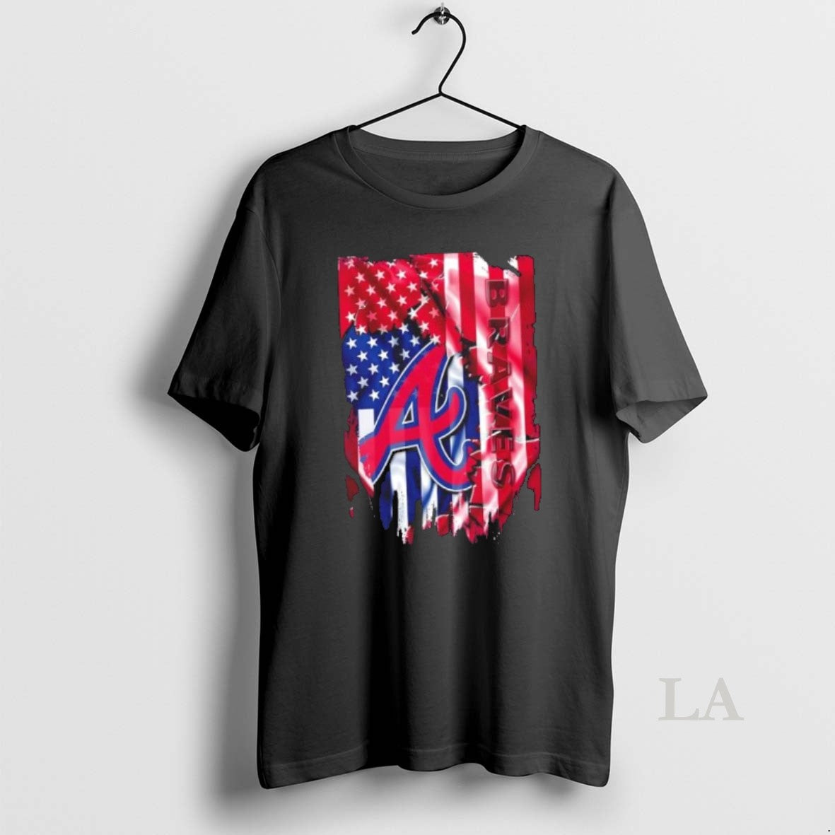 Original Atlanta Braves Baseball X American Flag