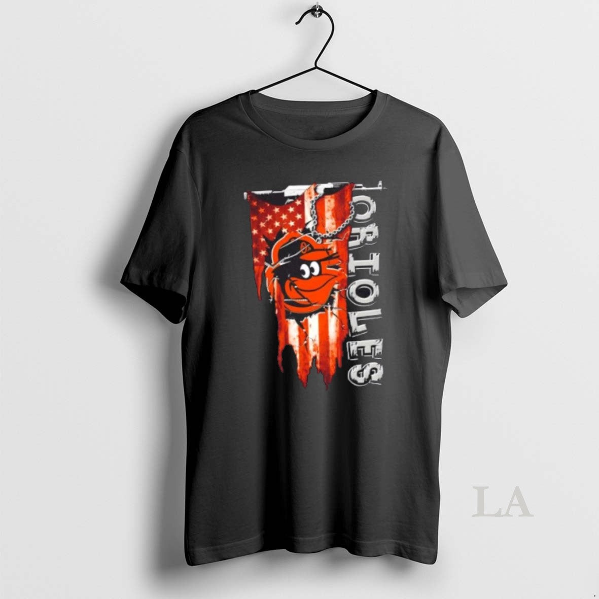 Original Baltimore Orioles Baseball Battle Shattered Usa Flag Rip Design
