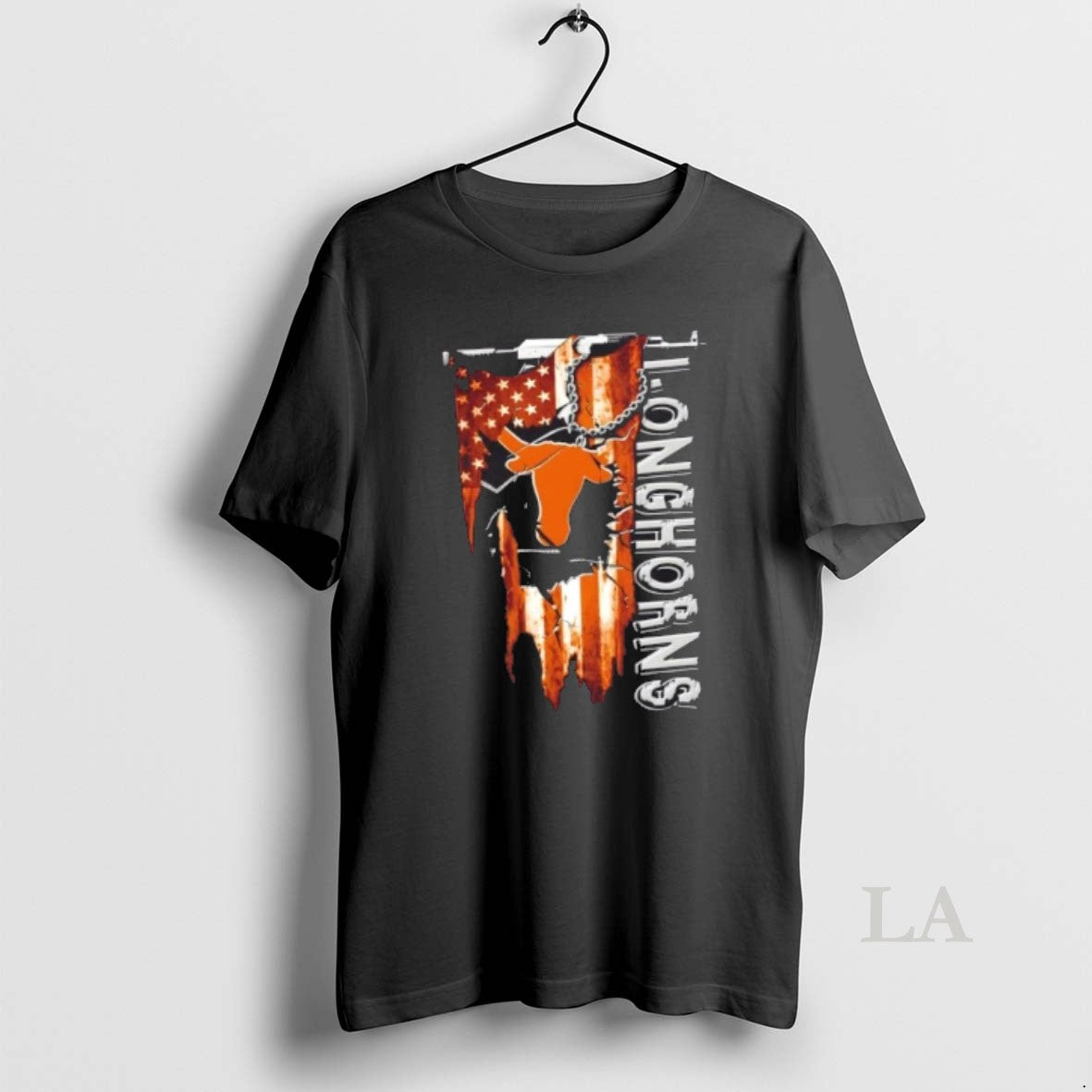 Original Texas Longhorns Football Battle Shattered Usa Flag Rip Design