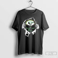 Premium Ripped From The Chest Skull Deep Green Bay Packers Till The Grave T Shirts