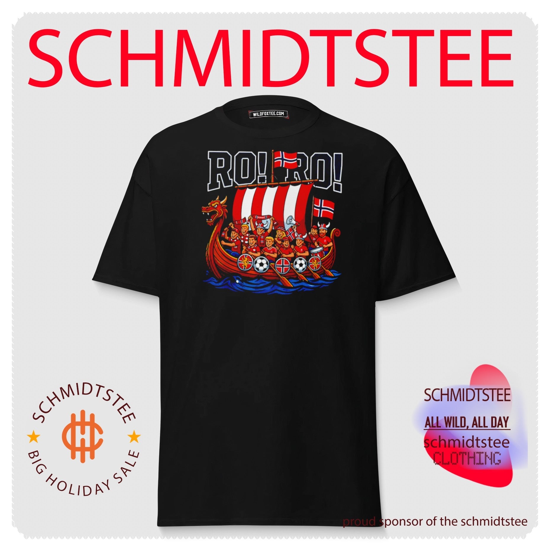 RO RO Norway Viking Ship Soccer Shirt