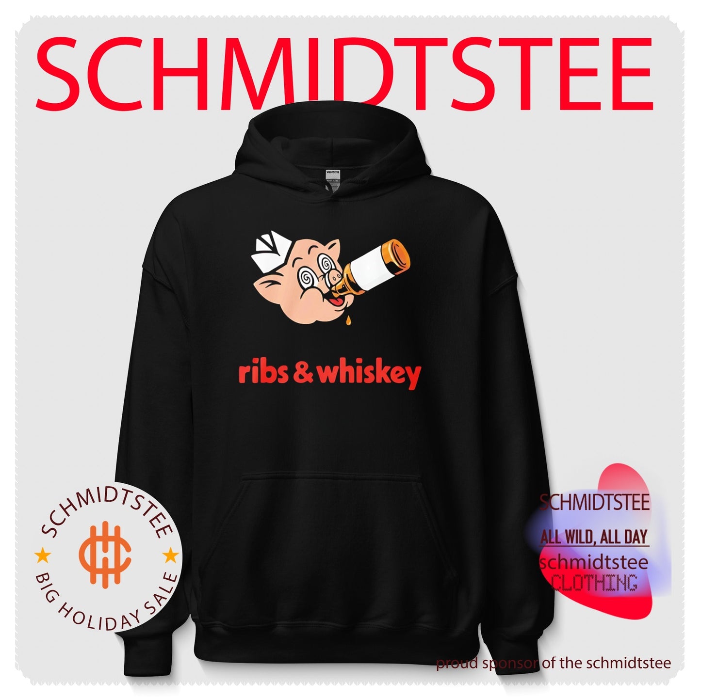 Ribs And Whiskey Pig Drinking Barbecue Shirt