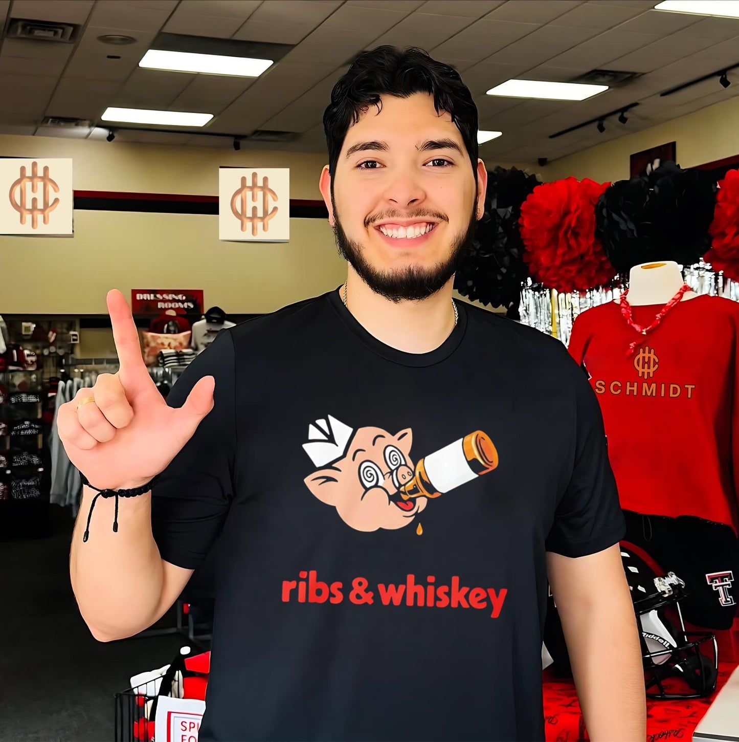 Ribs And Whiskey Pig Drinking Barbecue Shirt