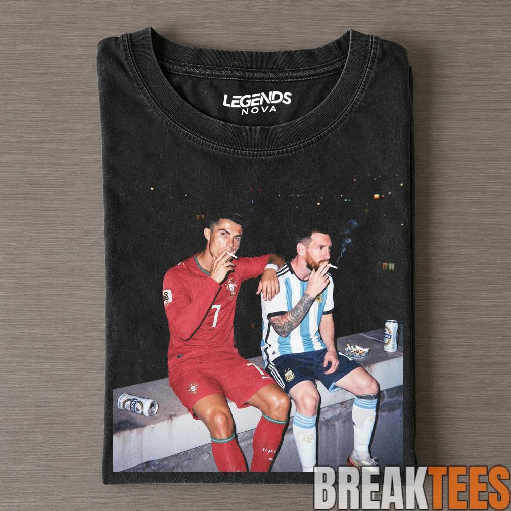 Ronaldo and Messi Classic Retro Soccer Smoke Tee