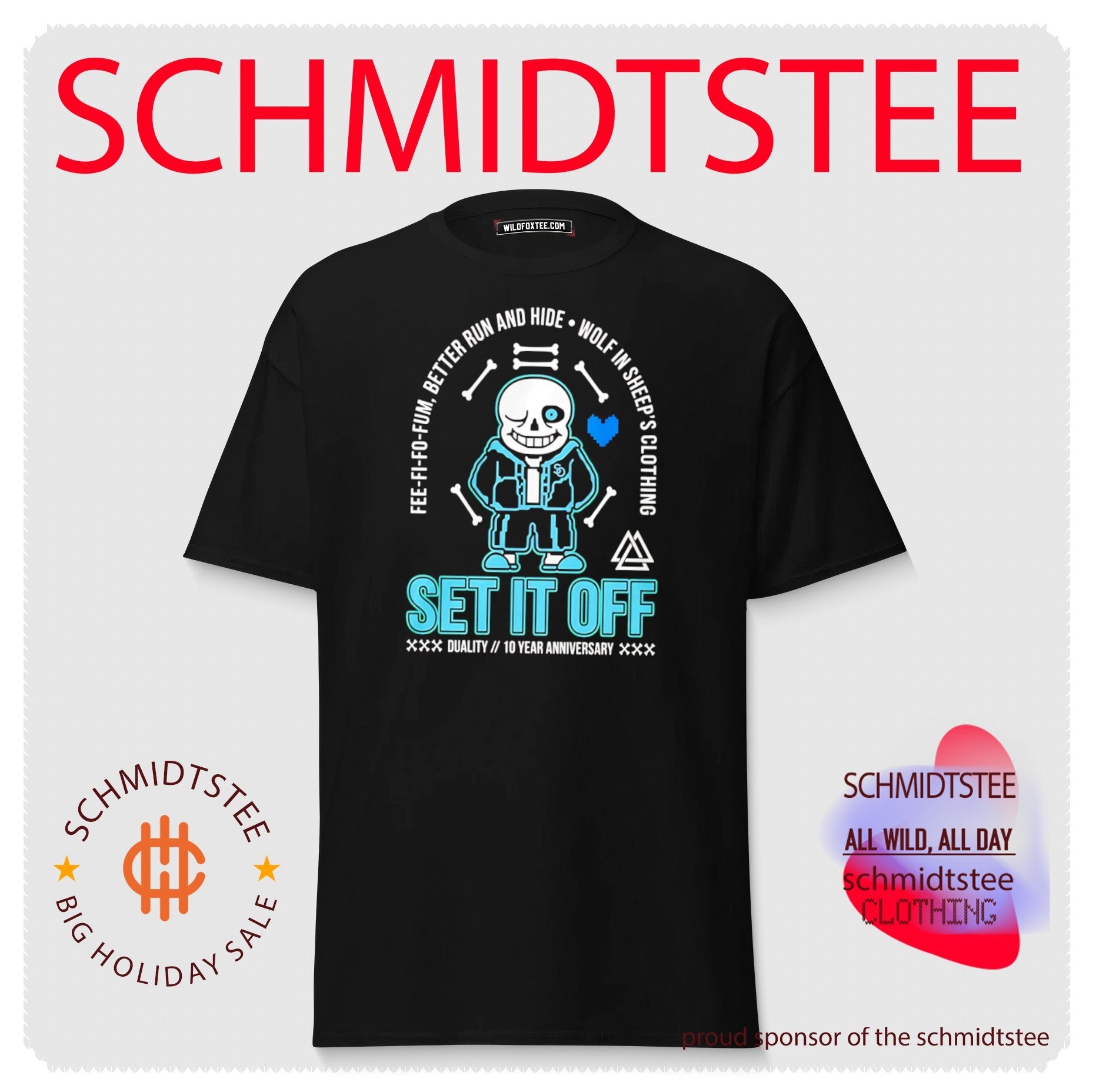 Set It Off Duality 10 Year Anniversary Undertale Sans Skeleton Shirt