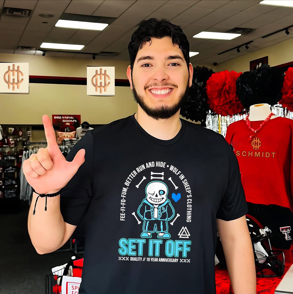 Set It Off Duality 10 Year Anniversary Undertale Sans Skeleton Shirt