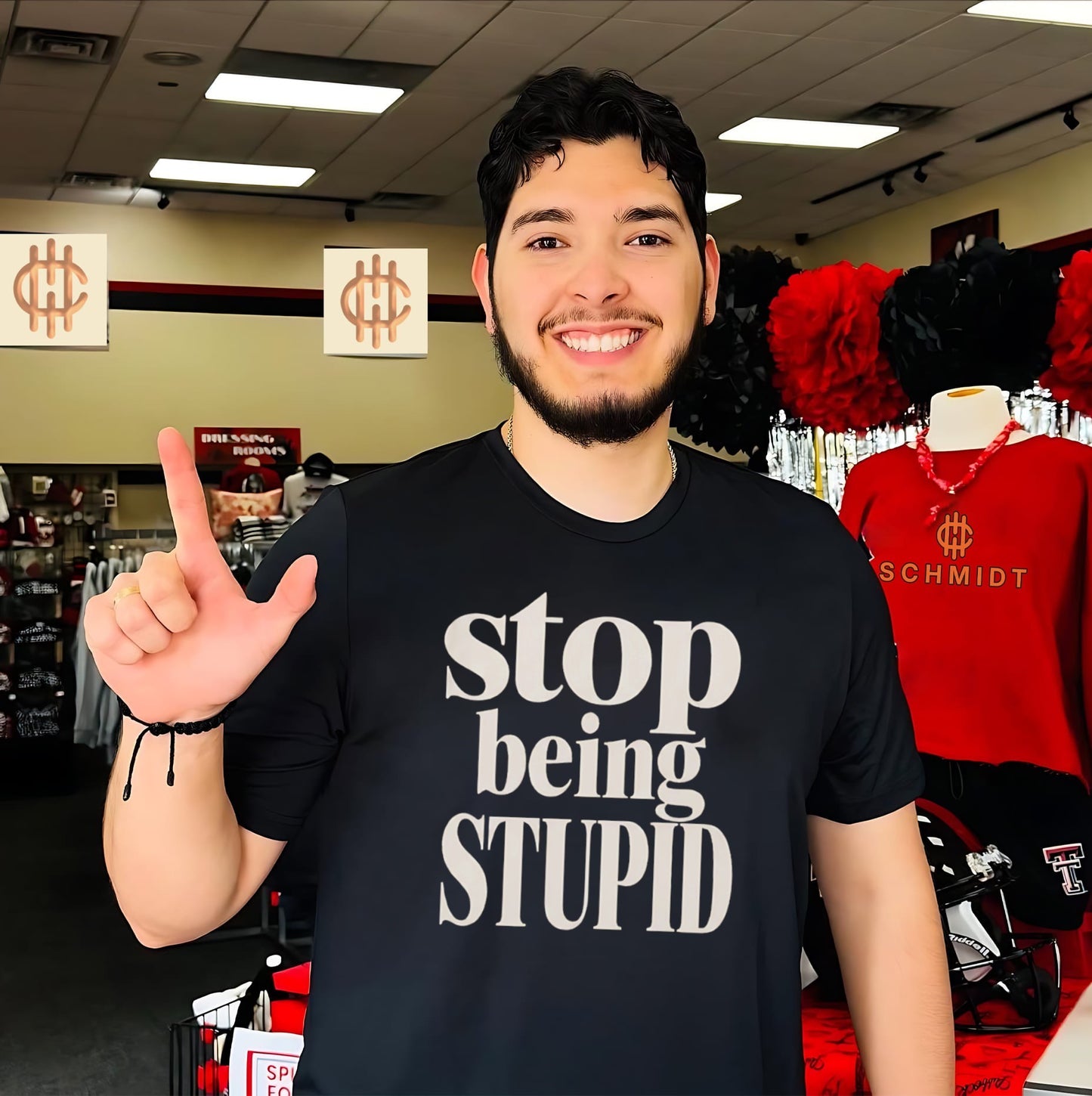 Stop Being Stupid sarcastic funny typography shirt