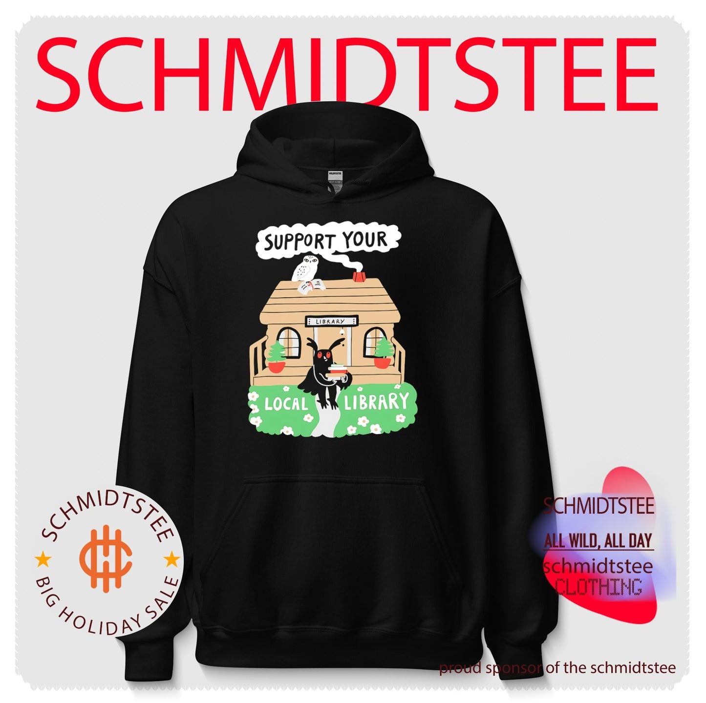 Support your local library graphic shirt