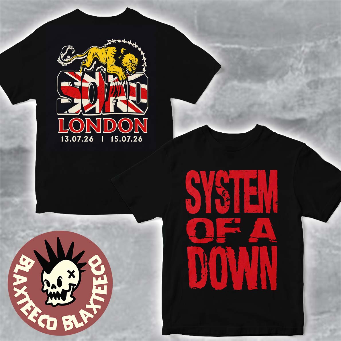 System Of A Down SOAD London UK 2026 Pop Up Shop Merch Tee At Tottenham Stadium On 13 And 15 July 2026 T-Shirt