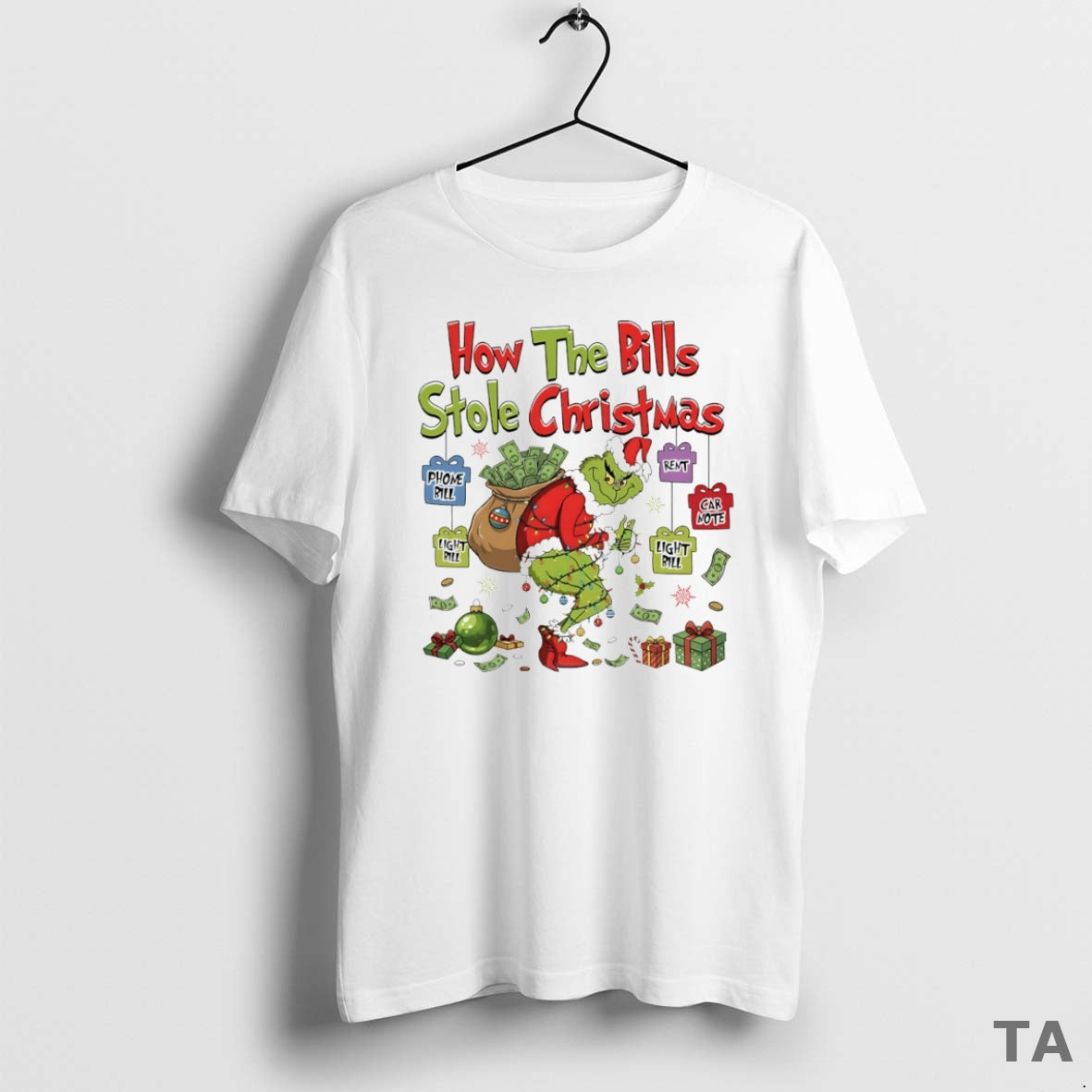Top Grinch How The Bills Stole Christmas Circle T Shirt Sweater