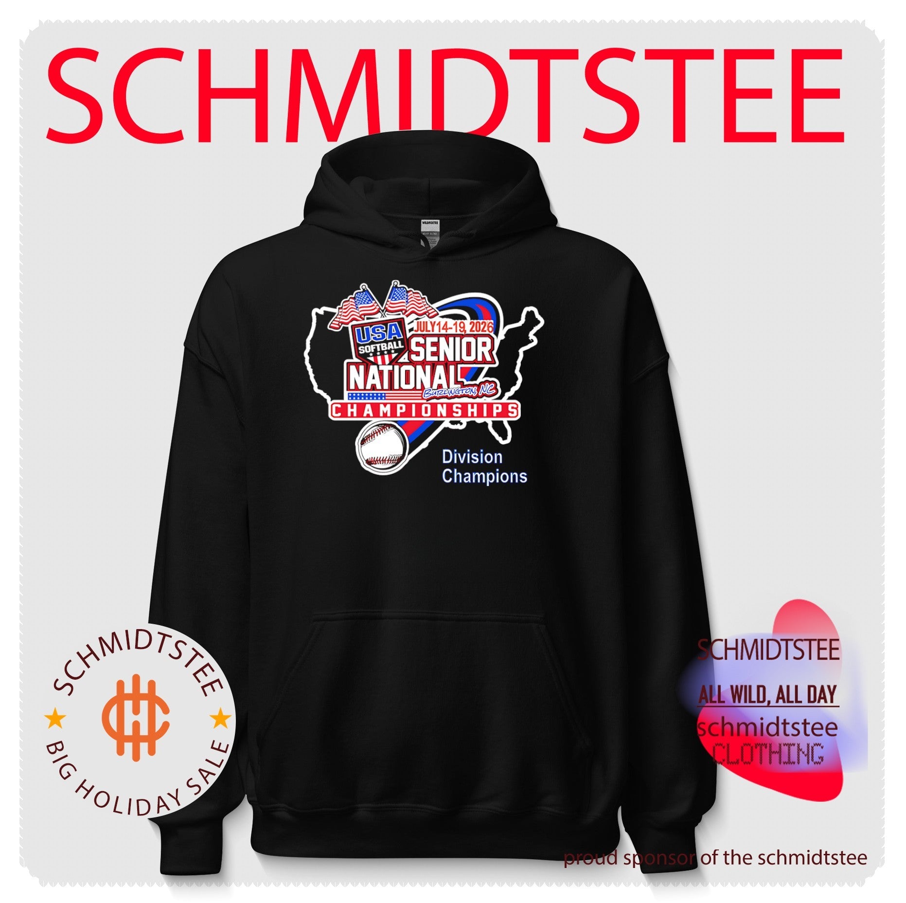 USA Softball Senior National Championships Burlington NC 2026 Division Champions shirt
