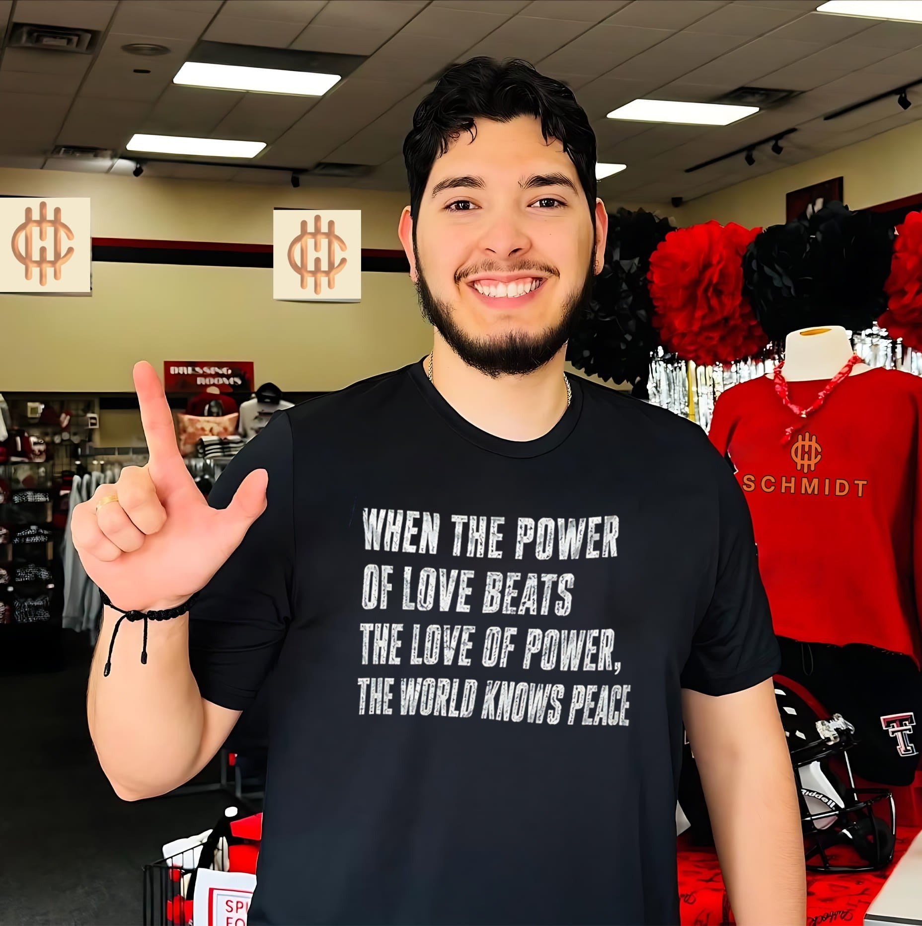 When the power of love beats the love of power the world knows peace quote vintage shirt