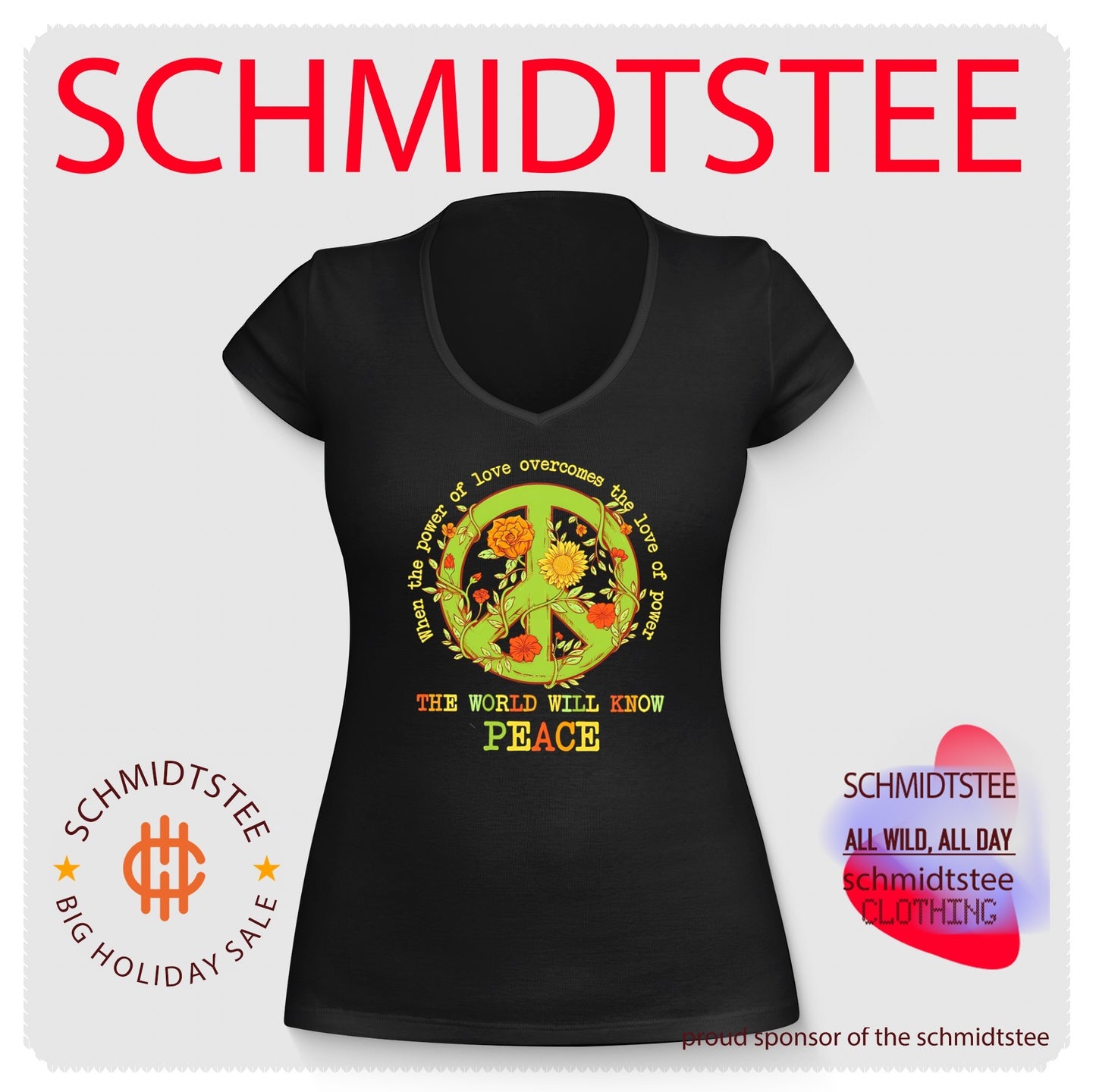 When the power of love overcomes the love of power the world will know peace flowers graphic shirt