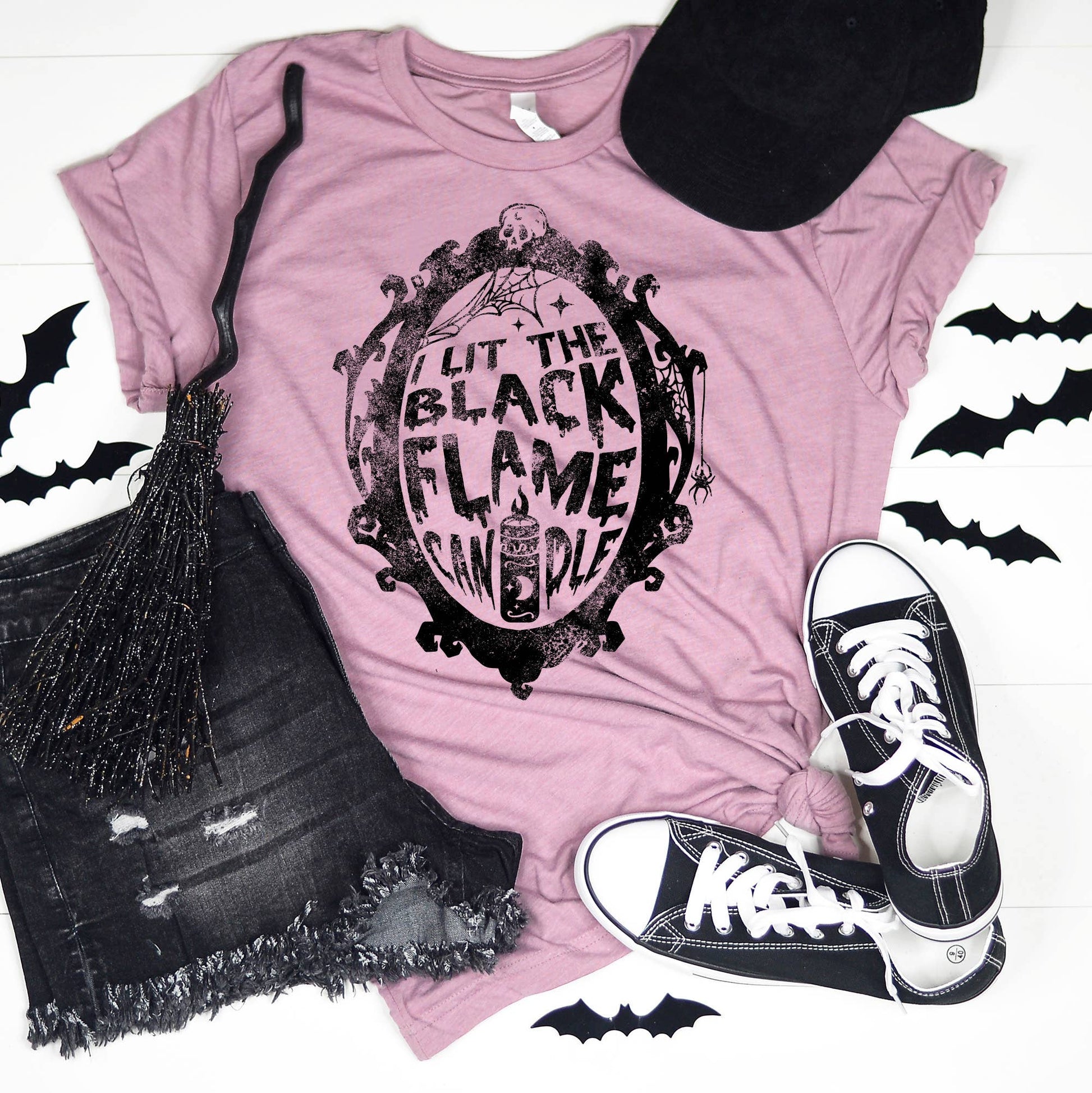 I Lit the Black Flame Candle Funny Halloween Shirt