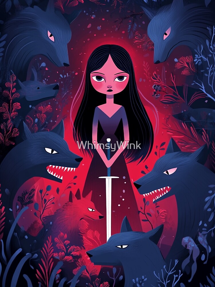 Girl Standing Strong Against the Wolf Pack by WhimsyWink