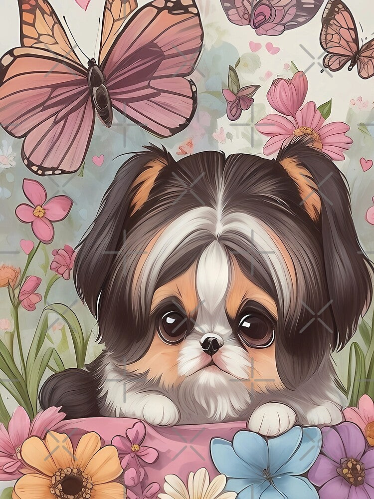 Flower Power Pups - Groovy Shih Tzu Designs For Peace & Love Fans by Sandydesign