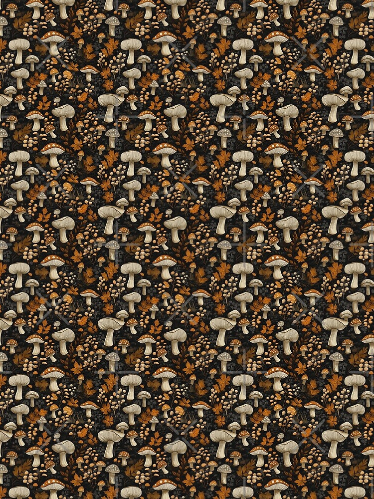 brown forest mushrooms by PoppyLaneStudio