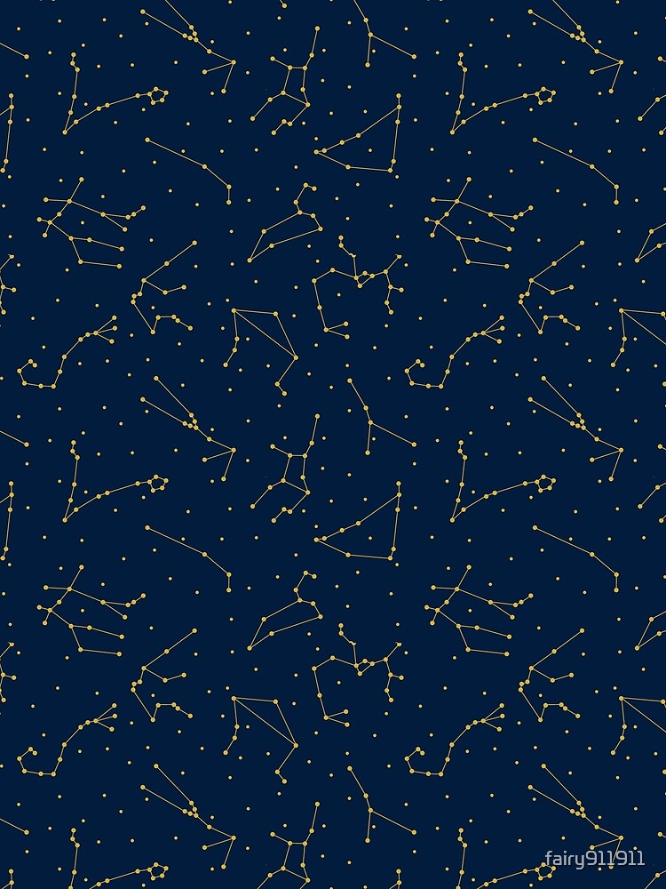 Navy and Gold Zodiac Constellations by fairy911911