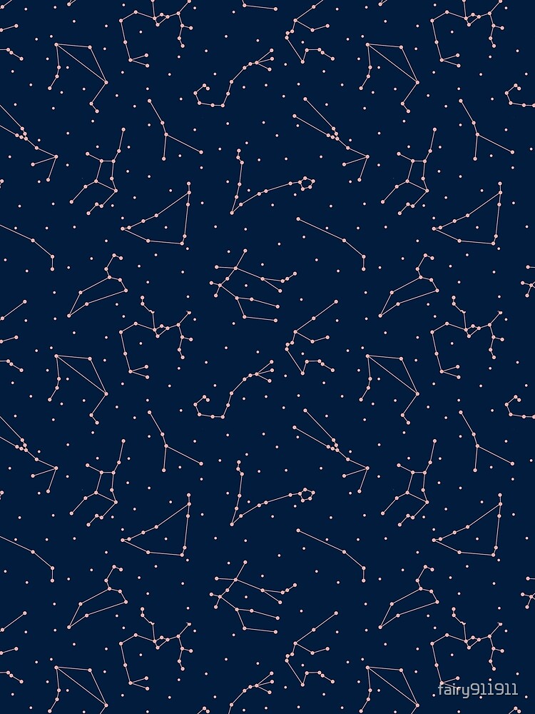 Navy and Pink Zodiac Constellations by fairy911911