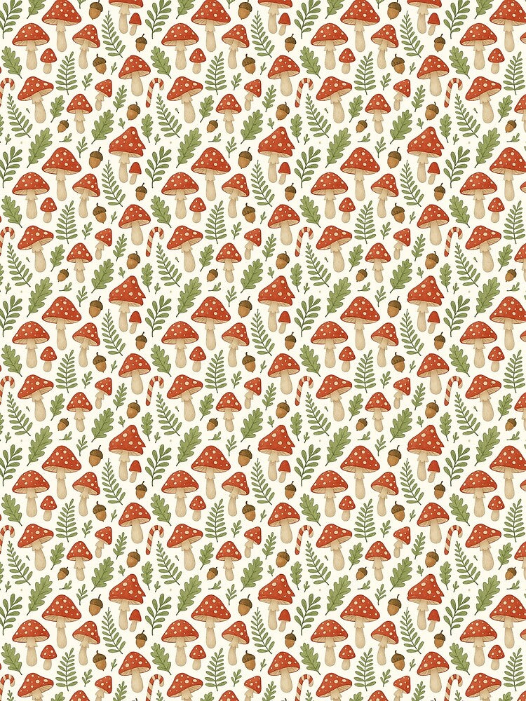 Cottagecore Mushroom Forest Seamless Pattern by crazypattern