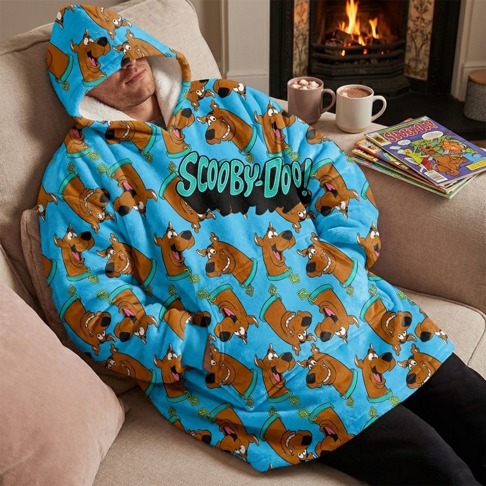 Scuby Doo Mens All-Over Print Blanket Hoodie