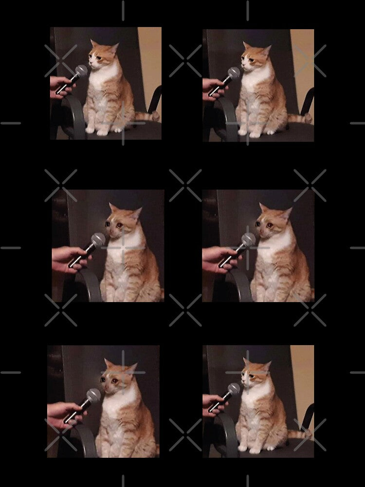 cat meme, cat with microphone, cat meme with microphone, orange cat by Maria-sticker111