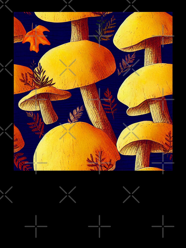 Yellow mushrooms with blue background by JinxedMonster