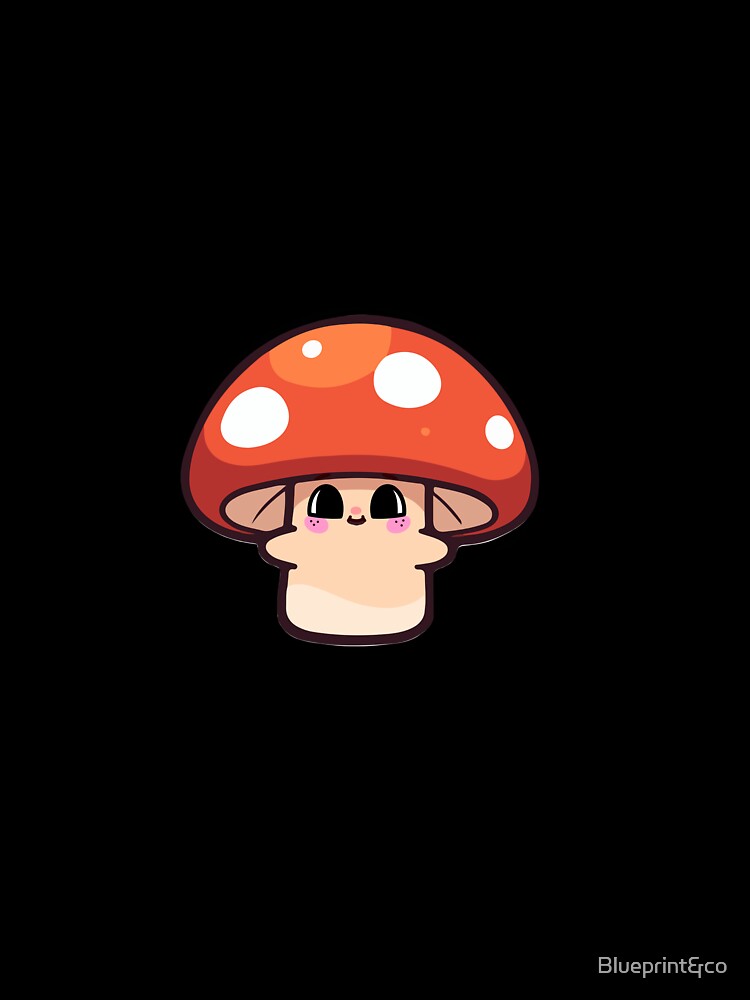 Red and White Kawaii Mushroom – Cute Forest Sticker by Blueprint&co