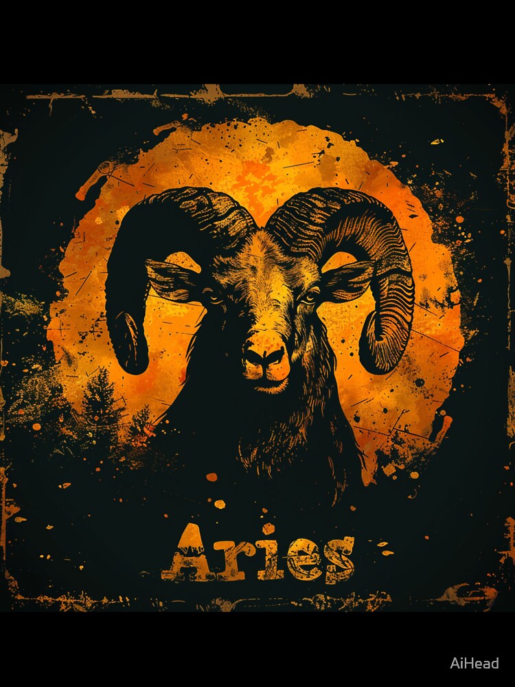 Grunge Style Aries Zodiac Sign by AiHead