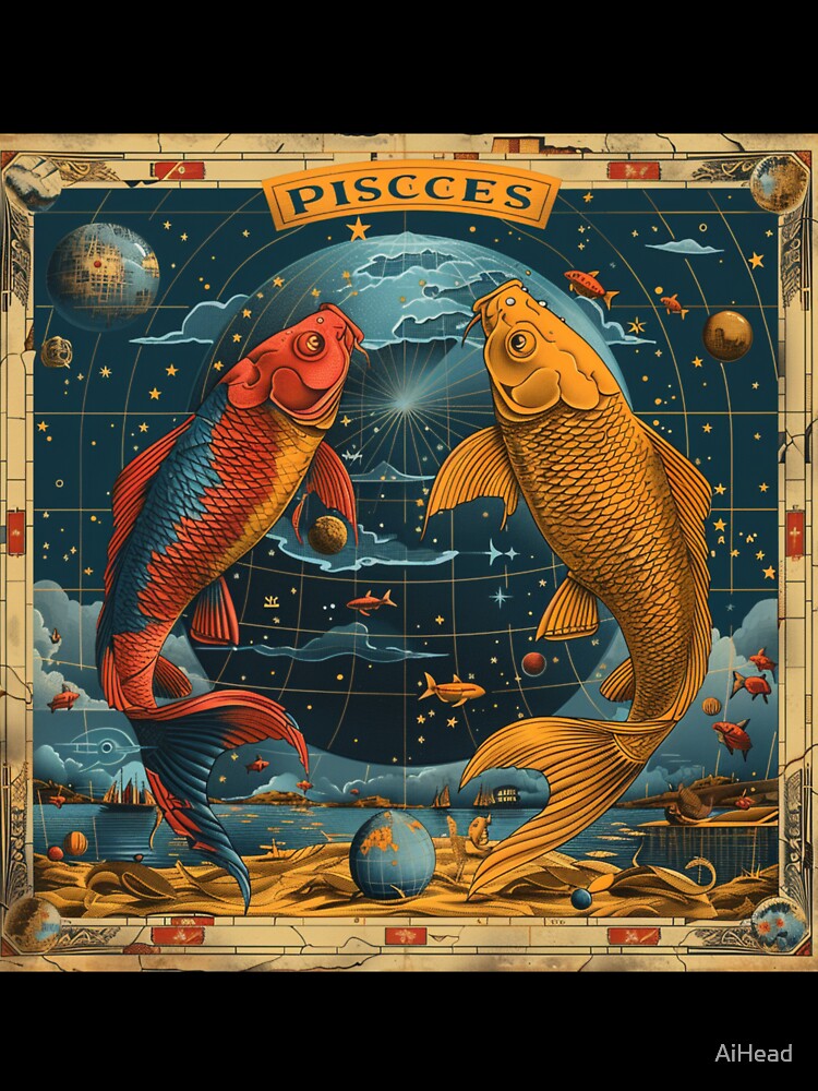 Vintage SciFi Style Pisces Zodiac Sign by AiHead