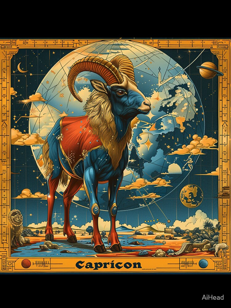 Vintage SciFi Style Capricorn Zodiac Sign by AiHead