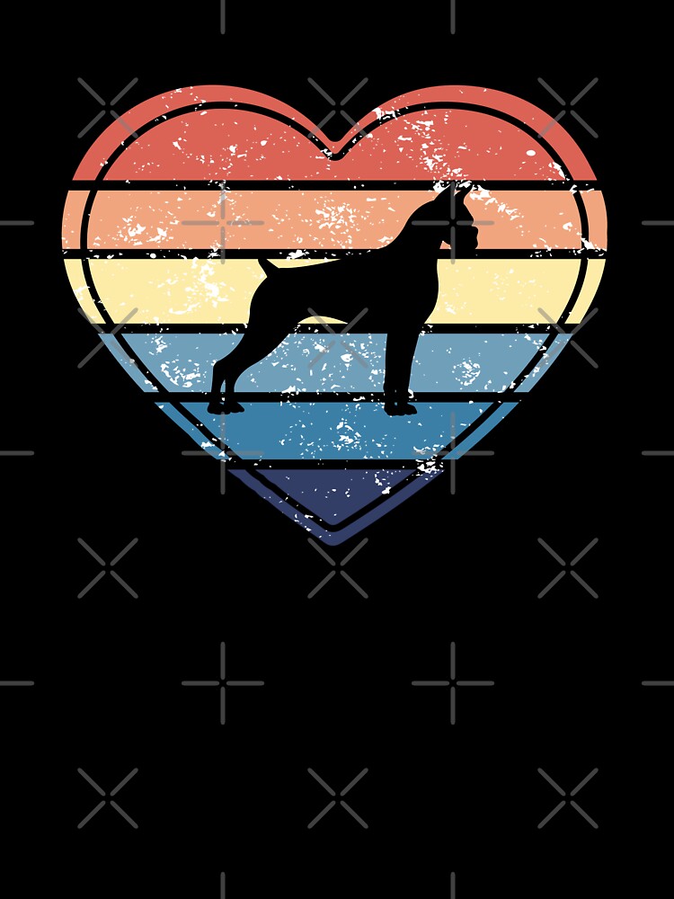 Boxer Lover Retro Sunset Heart by Print-A-Joke