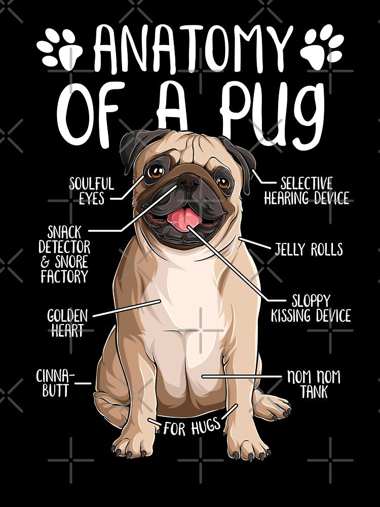 Funny Pug Dog Anatomy Dog Owner Dog Lover by lanynx design