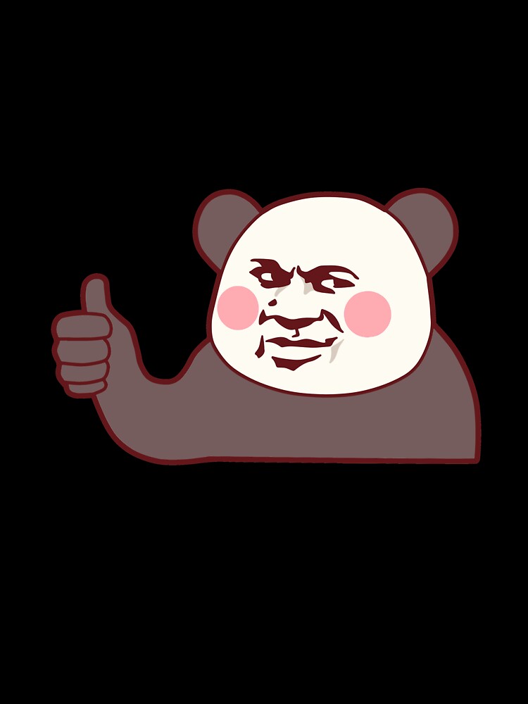 Funny Panda Thumbs Up Ironic Meme Sticker by B.A Design