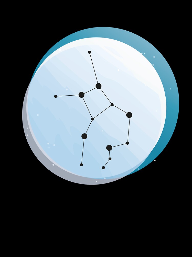 Virgo Constellation Art in Sky Blue Background Zodiac Element Colors by igashi