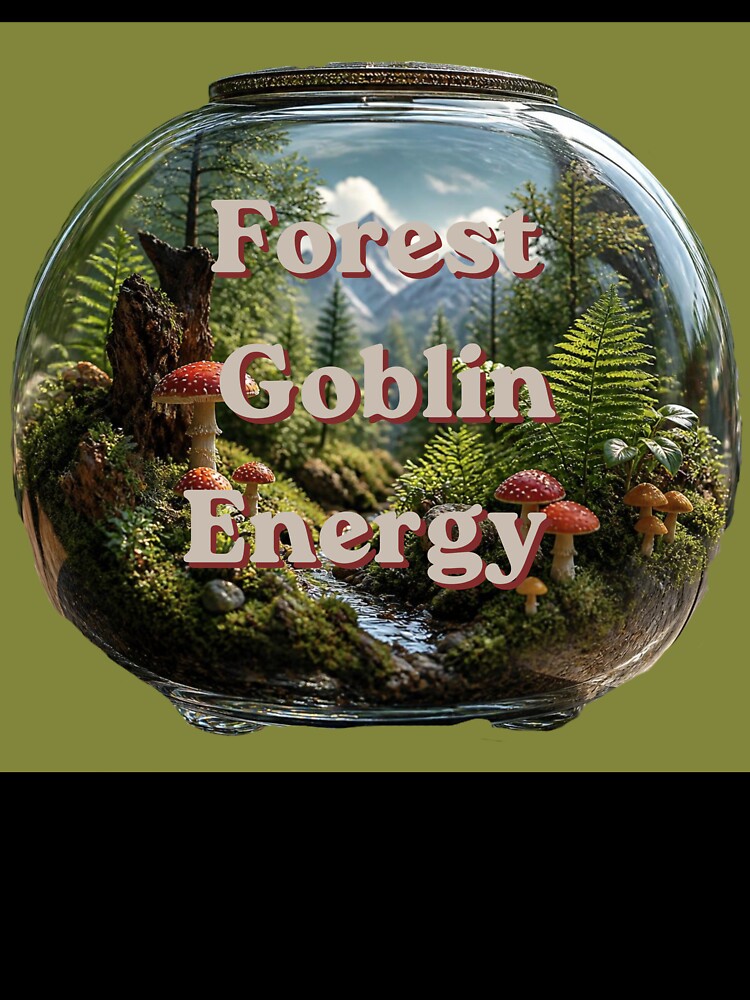 Forest Goblin Energy - Terrarium Mushroom Forest Illustration by plantsinnature