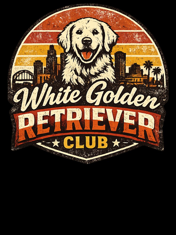 White Golden Retriever  Club T-Shirt | Vintage Dog Yoga Tee by Nevele Designs
